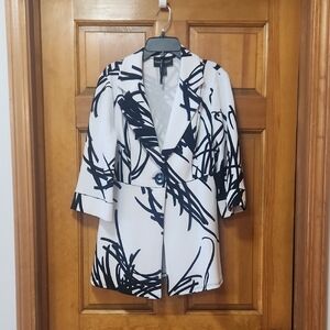 Frank Lyman Design Black/White Lightweight Blazer/Jacket, Women's Size 6, GUC